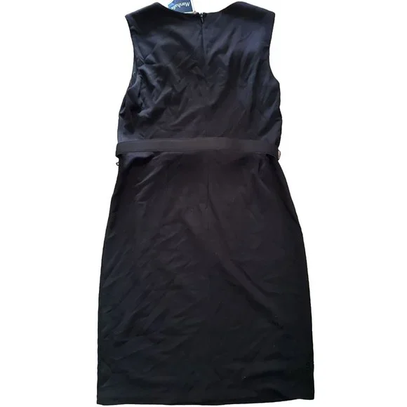 Carmen Marc Valvo NWT Women's Sleeveless Belted Sheath Dress Size 10 - Picture 4 of 4
